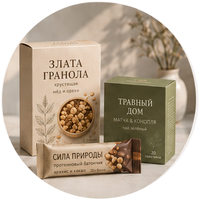 Продукты питания — пример оформления продукции